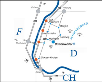 Anreisekarte, Dreiländereck